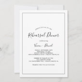 Invitation Dîner de répétition minimaliste (Devant)