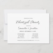 Invitation Dîner de répétition minimaliste (Devant)