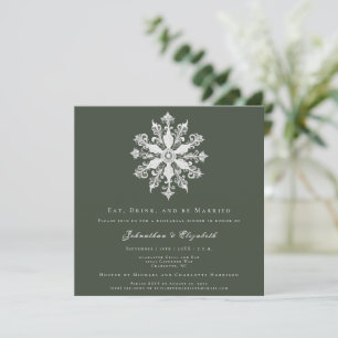 Invitation Dîner de répétition minimaliste de flocon de neige