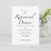 Invitation Dîner de répétition minimaliste de script moderne (Debout devant)