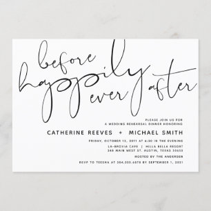 Invitation Dîner de répétition minimaliste des Mariages à scr