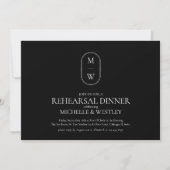 Invitation Dîner de répétition minimaliste du Mariage Monogra (Devant)