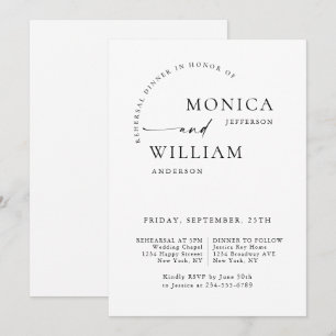 Invitation Dîner de répétition minimaliste élégant