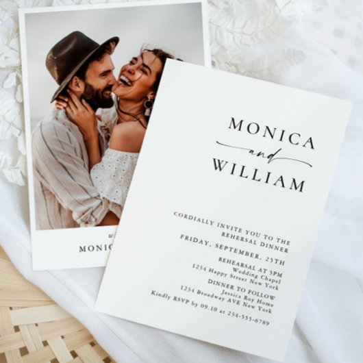 Invitation Dîner de répétition minimaliste élégant