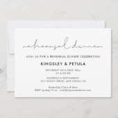 Invitation Dîner de répétition minimaliste manuscrit (Devant)