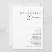 Invitation Dîner de répétition minimaliste moderne (Devant)