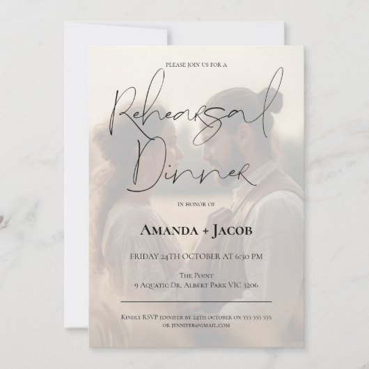 Invitation Dîner de répétition minimaliste moderne (Devant)