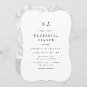Invitation Dîner de répétition minimaliste monogramme sophist