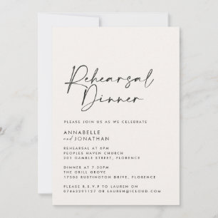 Invitation Dîner de répétition minimaliste photo moderne Mari