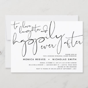 Invitation Dîner de répétition minimaliste pour Mariage de sc
