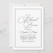 Invitation Dîner de répétition minimaliste pour Mariage noir (Devant)