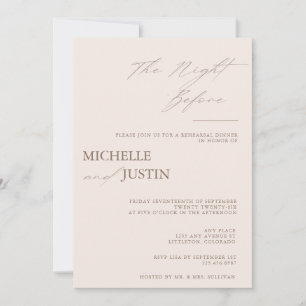 Invitation  Dîner de répétition minimaliste simple moderne 