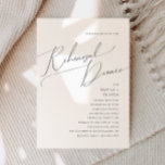 Invitation Dîner de répétition minimaliste Whimsical<br><div class="desc">Cette invitation à la répétition de script minimaliste fantaisie est parfaite pour votre dîner classique simple noir et blanc minimaliste de répétition de boho moderne. Le design se compose de calligraphie élégante, délicate et romantique écrite à la main et de typographie chic et formelle. Le look se marie bien avec...</div>