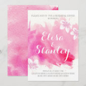Invitation Dîner de répétition moderne aquarelle rose fleurs (Devant / Derrière)