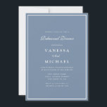 Invitation dîner de répétition moderne bleu bleu blanc<br><div class="desc">design moderne bleu et blanc poussiéreux avec cadre et texte personnalisé</div>