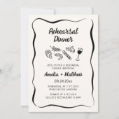 Invitation Dîner de répétition moderne et capricieux à la mai (Devant)