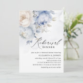 Invitation Dîner de répétition moderne et élégant, bleu outre (Debout devant)