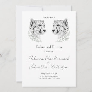 Invitation Dîner de répétition moderne guépard Design élégant