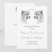 Invitation Dîner de répétition moderne guépard Design élégant (Devant / Derrière)
