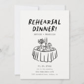 Invitation Dîner de répétition moderne illustré (Devant)