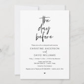 Invitation Dîner de répétition moderne, la veille (Devant)