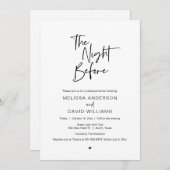 Invitation Dîner de répétition moderne, La veille (Devant / Derrière)