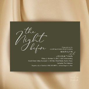 Invitation Dîner de répétition moderne la veille du mariage