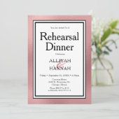 Invitation Dîner de répétition moderne LGBTQ Rose Gold (Debout devant)