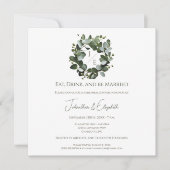 Invitation Dîner de répétition moderne Monogram Eucalyptus Wr (Devant)