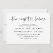 Invitation Dîner de répétition moderne noir et blanc (Devant)