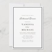 Invitation dîner de répétition moderne noir et blanc invitati (Devant)