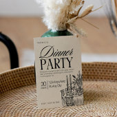 Invitation Dîner de répétition moderne noir et blanc Invitati