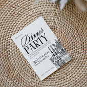 Invitation Dîner de répétition moderne noir et blanc Invitati