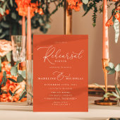 Invitation Dîner de répétition moderne Orange Vérone