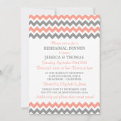 Invitation Dîner de répétition moderne rose et gris Chevron (Devant)