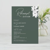 Invitation Dîner de répétition moderne simple vert Magnolia (Debout devant)