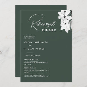Invitation Dîner de répétition moderne simple vert Magnolia