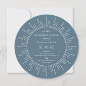 Invitation Dîner de répétition moderne Sunburst Slate Blue (Devant)