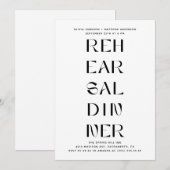 Invitation Dîner de répétition moderne | Typographie éditoria (Devant / Derrière)
