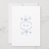 Invitation Dîner de répétition Monogram Wildflower Periwinkle (Dos)