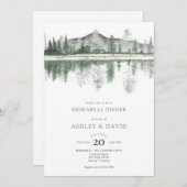 Invitation Dîner de répétition | Montagnes Rustiques (Devant / Derrière)