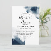 Invitation Dîner de répétition Moody Indigo Blue Watercolor (Debout devant)