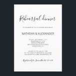 Invitation Dîner de répétition Natasha Rustic Black Calligrap<br><div class="desc">Cette invitation simple, rustique, "Dîner de répétition" a une palette de couleurs neutre, minimaliste, noir et blanc. Il est doté d'un design typographique propre qui est accentué avec un script de calligraphie noir chic, écrit à la main. Conçu dans le cadre de notre collection de mariages Natasha. N'oubliez pas de...</div>