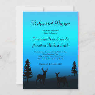 Invitation Dîner de répétition Nature Mountain Dusk Blue