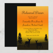Invitation Dîner de répétition Nature Mountain Sunset Orange (Devant / Derrière)