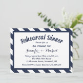 Invitation Dîner de répétition nautique Bleu et blanc de la m (Debout devant)