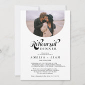 Invitation Dîner de répétition noir blanc (Devant)