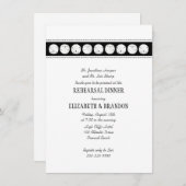 Invitation Dîner de répétition noir blanc de plage de sable (Devant / Derrière)