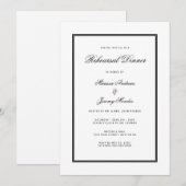 Invitation Dîner de répétition noir blanc élégant (Devant / Derrière)
