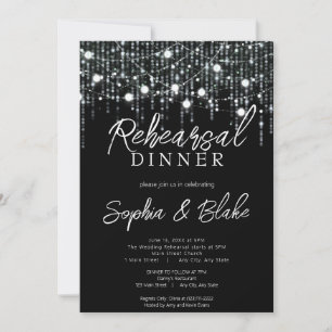 Invitation Dîner de répétition noir et blanc